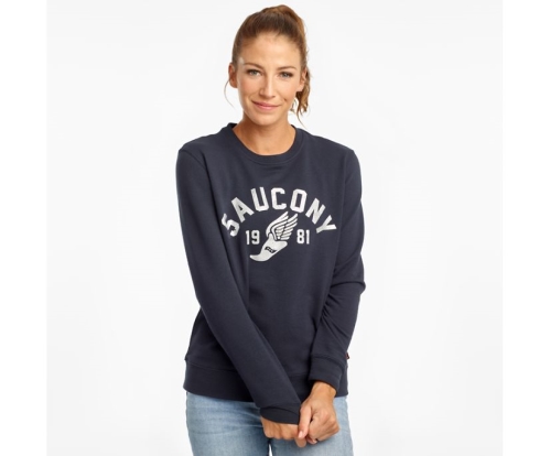 Tenis Saucony Logowear Sweatshirt Mujer Tops Ropa Dark Azul Marino México MX-720-JC